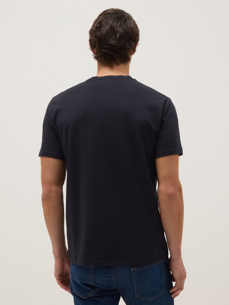Black slim fit stretch cotton T-shirt_2