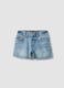 Blaue Denim-Shorts aus reiner Baumwolle f&uuml;r M&auml;dchen, Regular Fit mit Strass_0