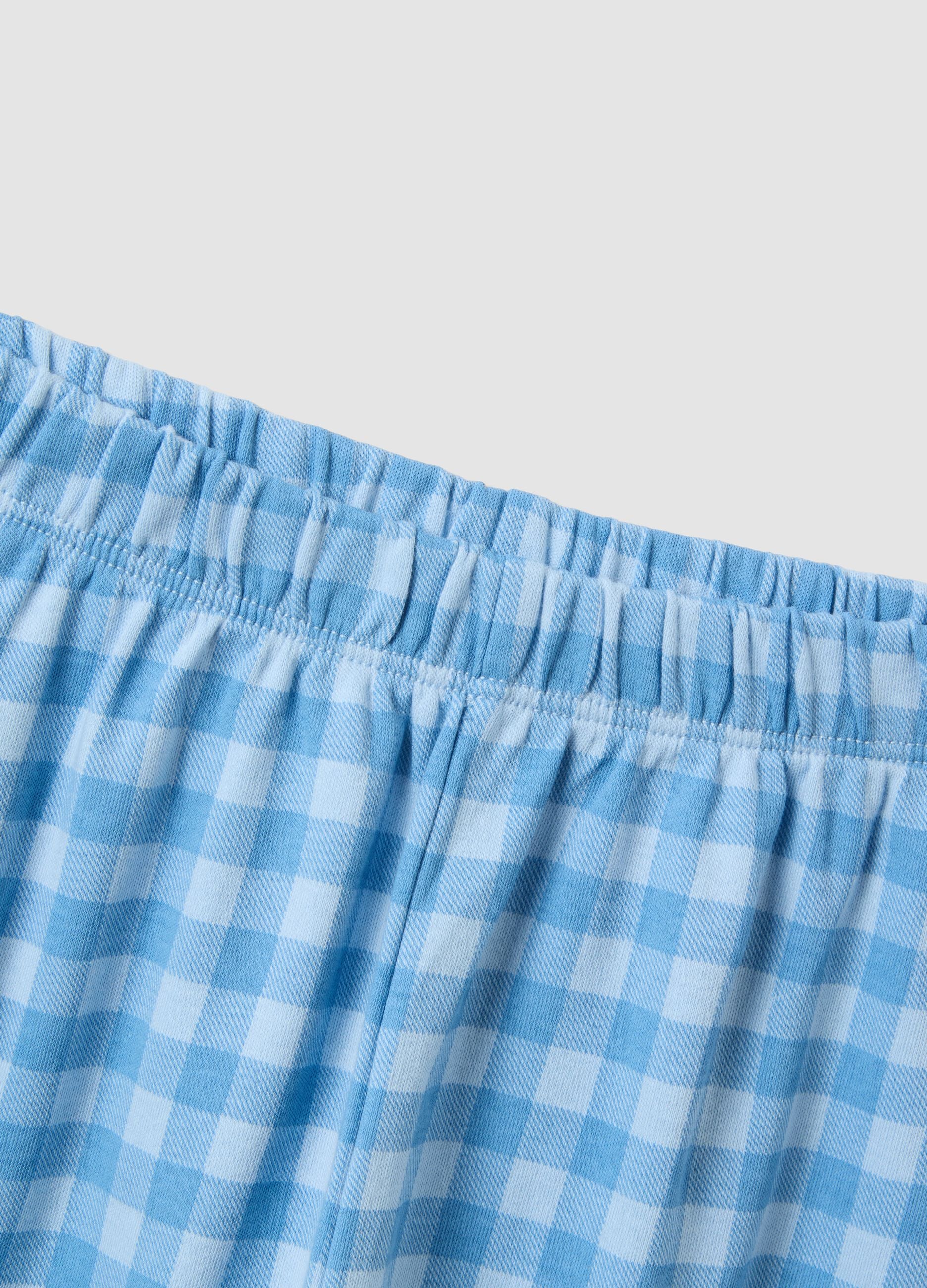 Pigiama blu in puro cotone organico con orsetti