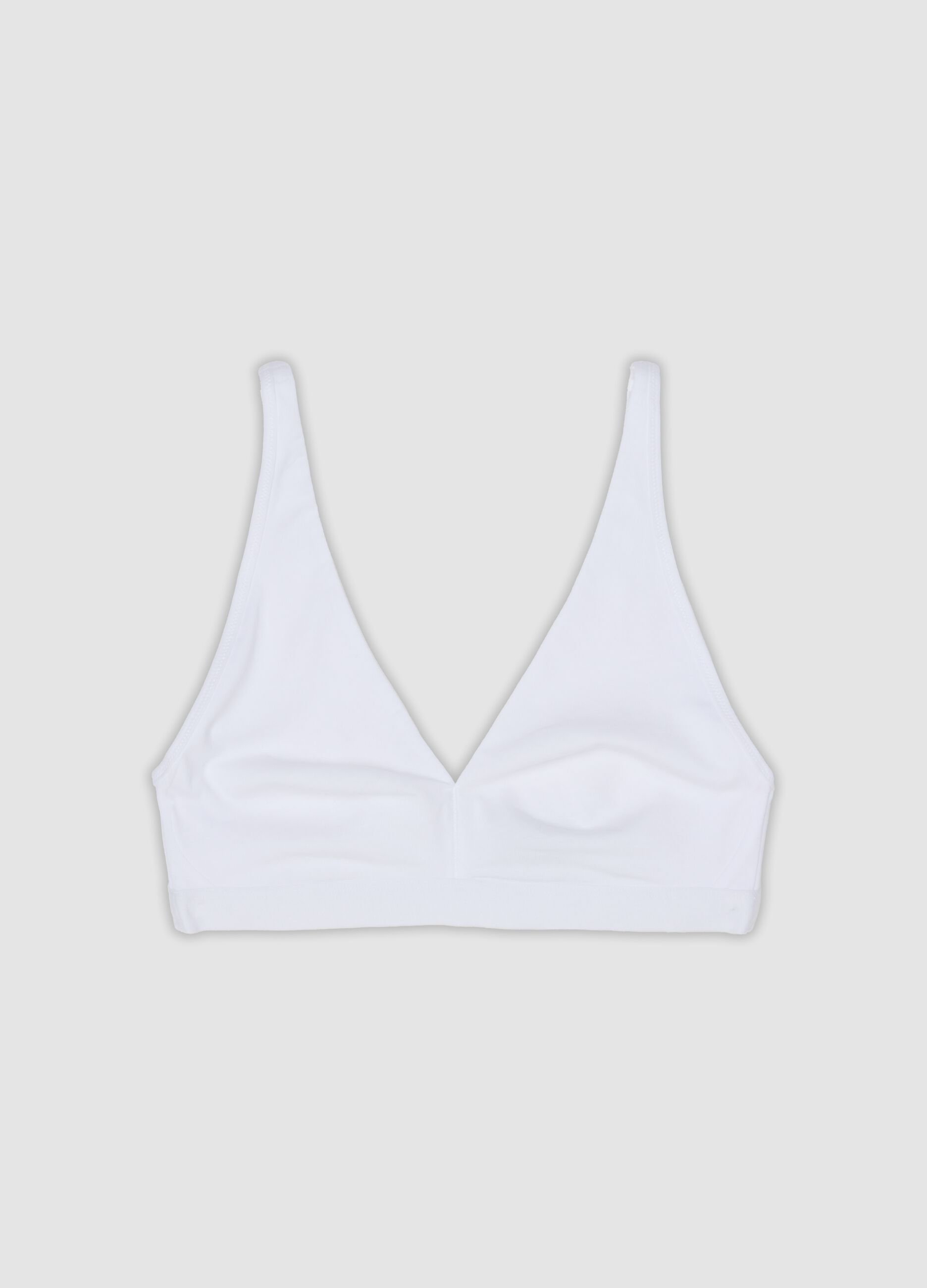 White stretch organic cotton triangle bra