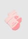 Scarpine comode in cotone elasticizzato rosa da neonata con decori_2