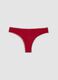 Red organic cotton Brazilian briefs with lace trim_1