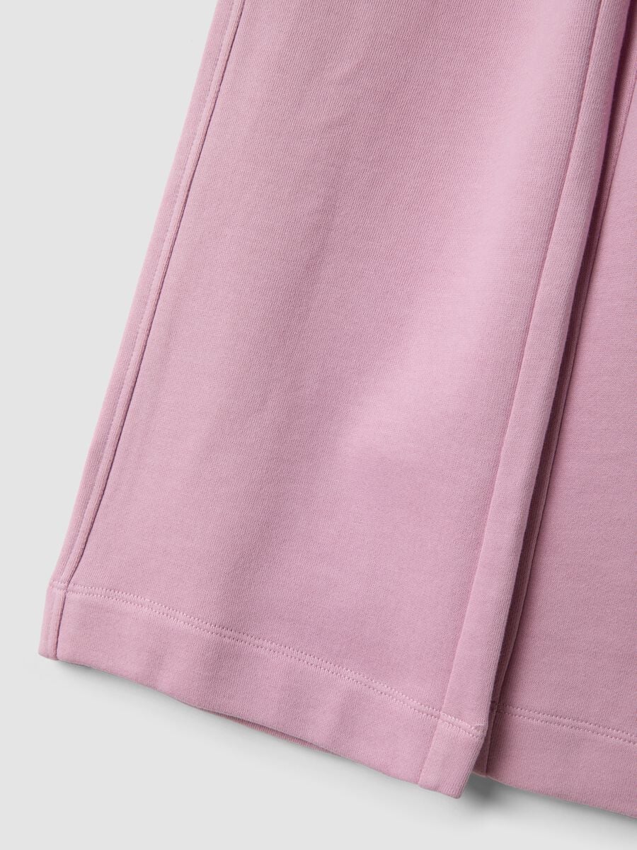Pantaloni culotte rosa in puro cotone organico per bambina_3