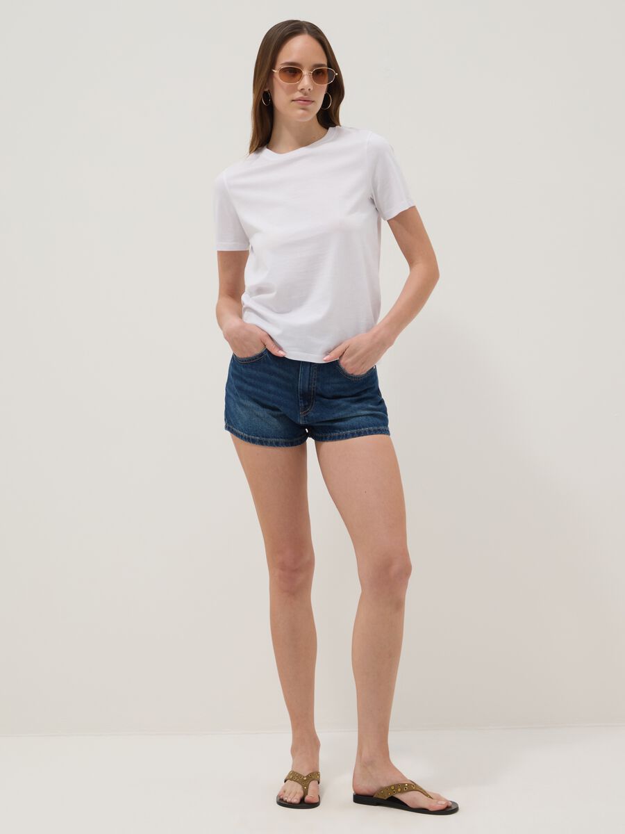 Blaue Shorts aus reiner Baumwolle_0
