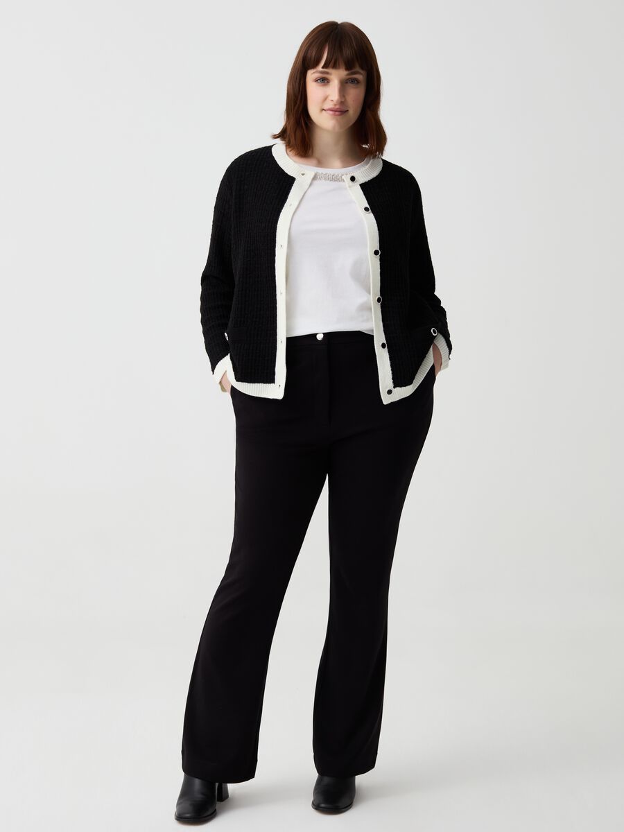 Curvy flare-fit stretch trousers_0