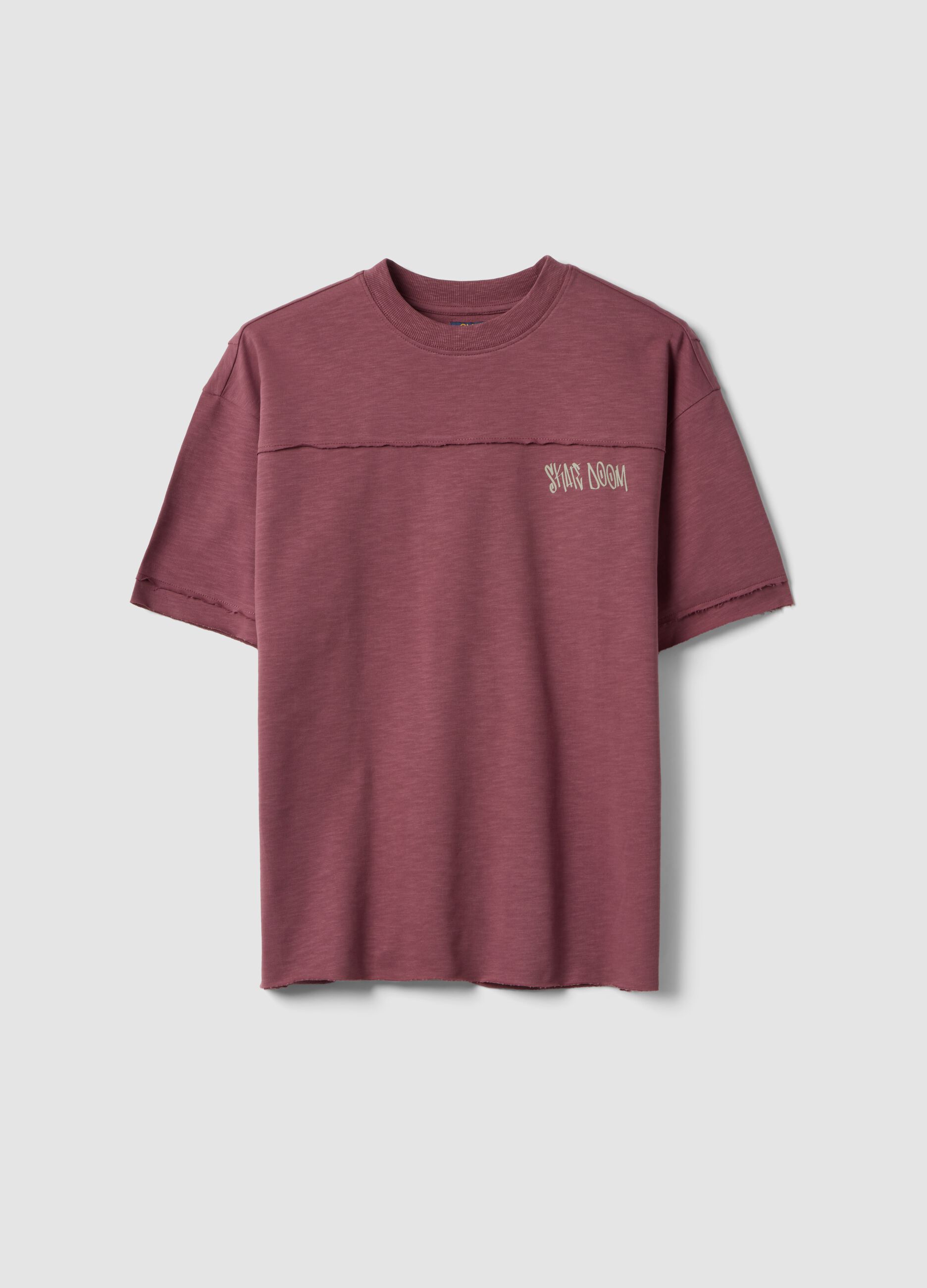 T-shirt rossa in puro cotone a maniche corte per ragazzo over fit