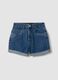 Blue pure cotton denim shorts_0