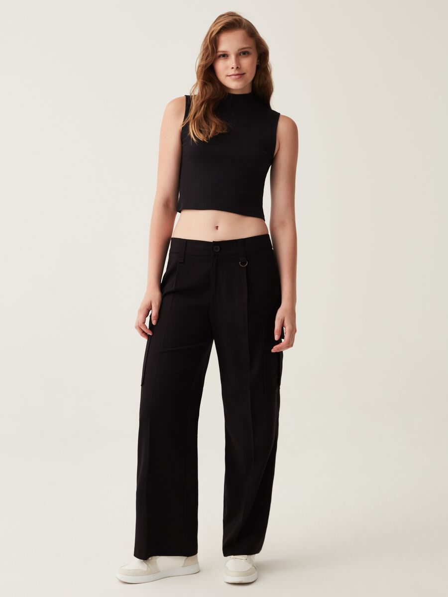 Cargo trousers with pleats_0
