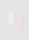 Two-pack of pink and white organic cotton short-sleeve bodysuits for baby girls_1