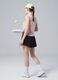 Schwarze plissierte Sportshorts ALTAVIA COURT aus Stretchmaterial mit herausnehmbarer Innenhose_0