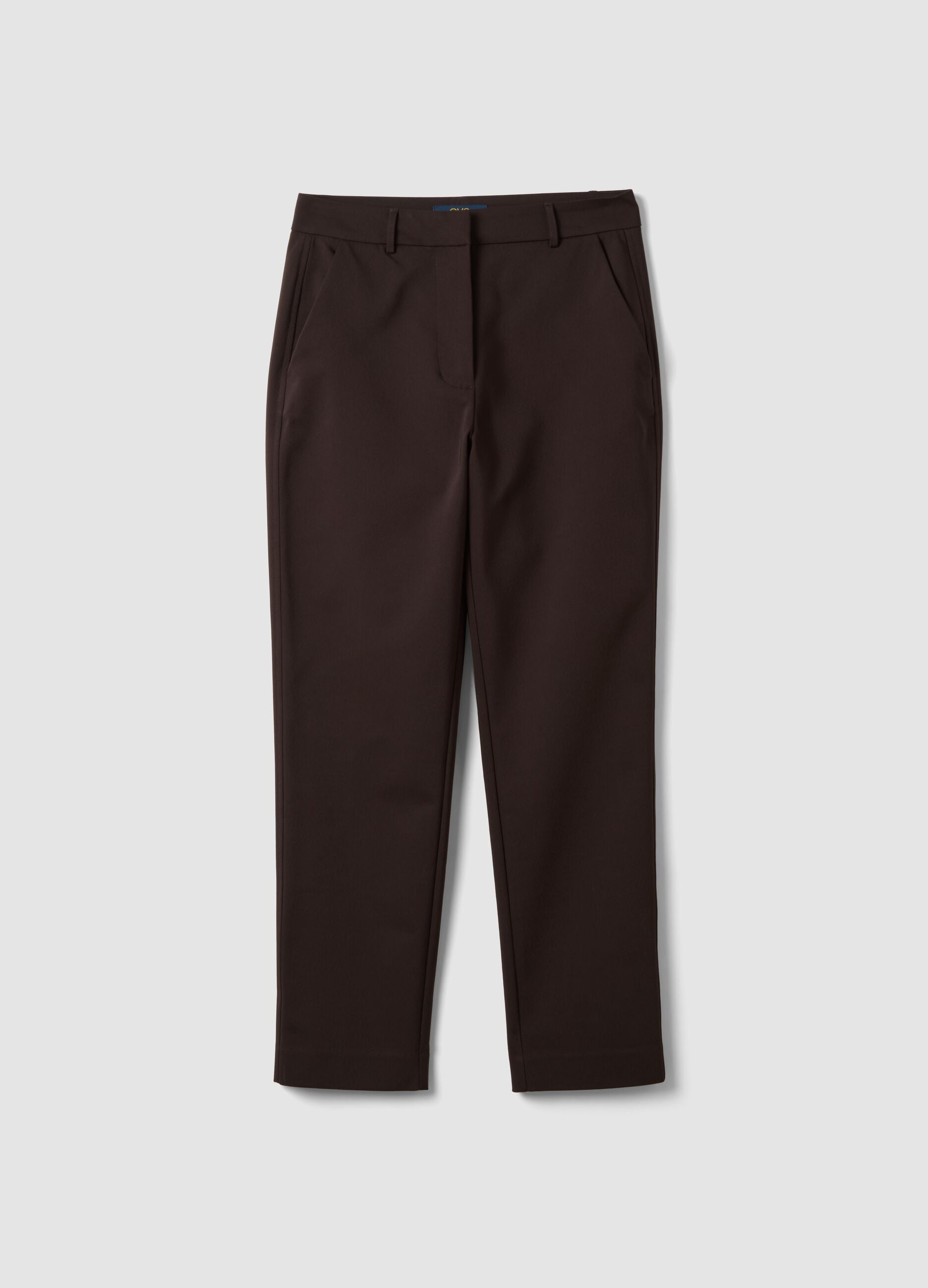 Braune Slim-Fit-Hose aus Stretch-Baumwolle