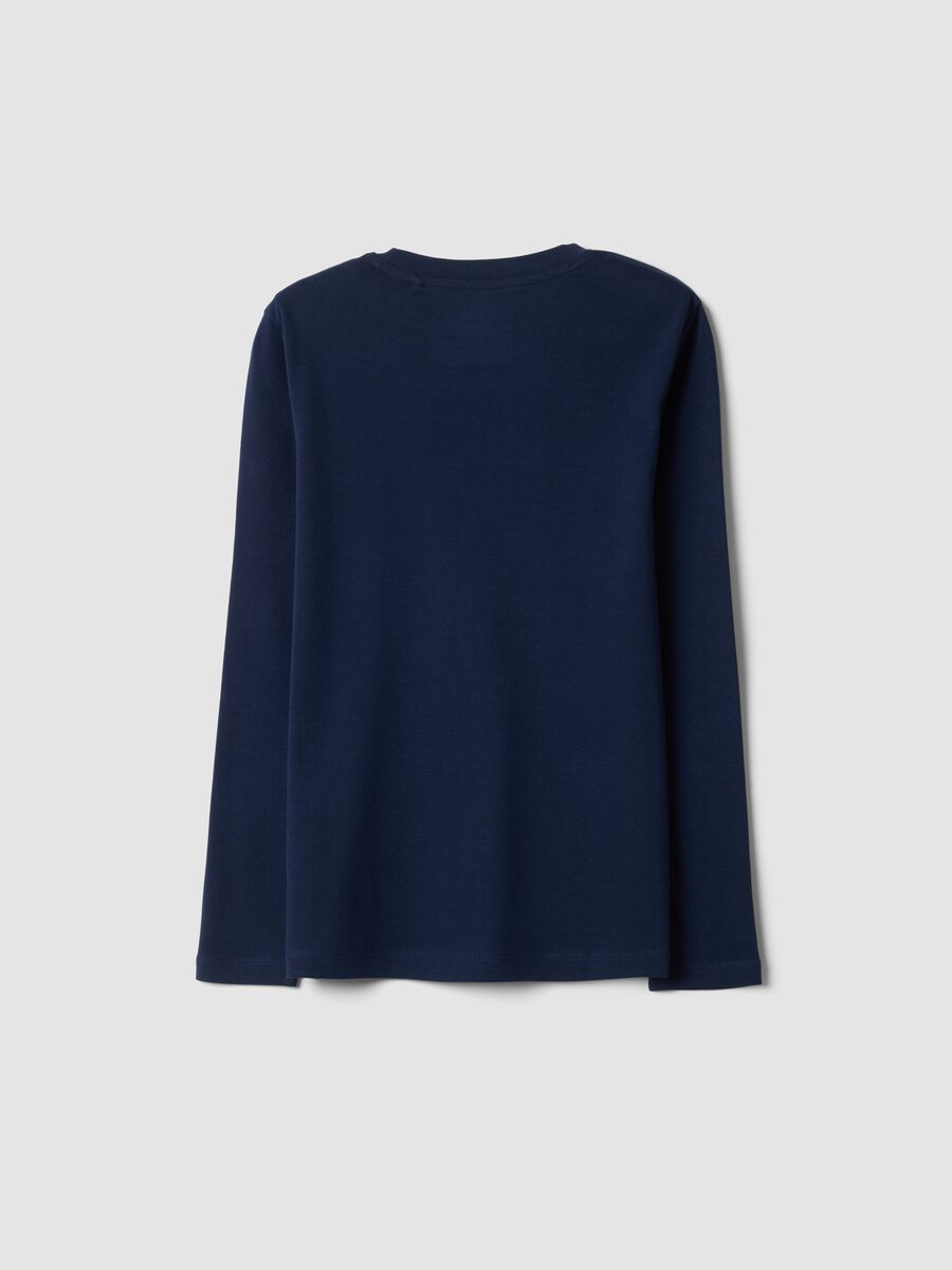 Blue organic cotton crew-neck T-shirt_2