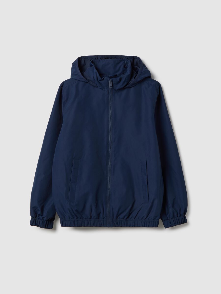 Boys' blue jacket with hood, regular fit_0