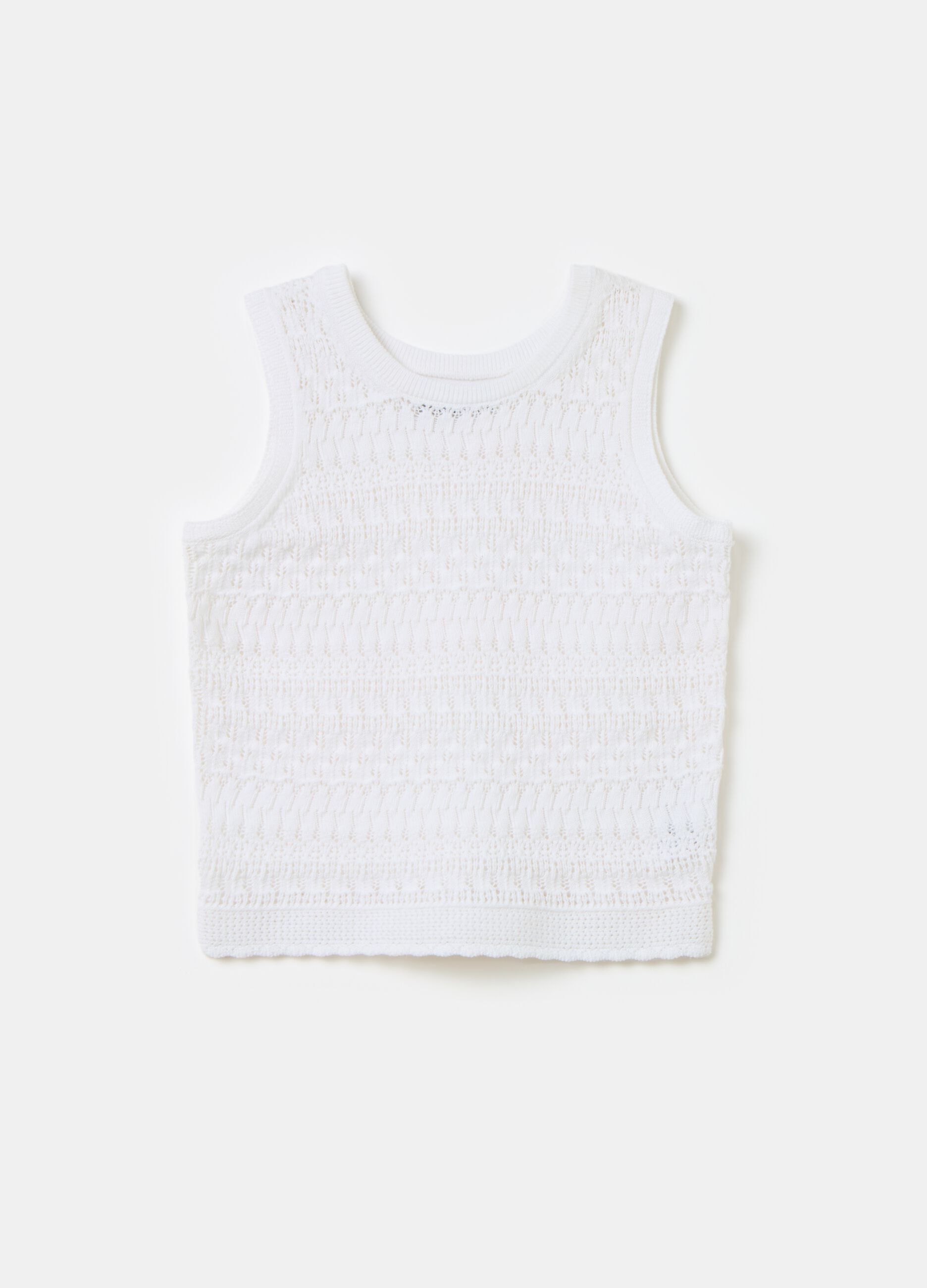 Tank top in cotton with geometric design