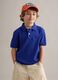 Boys' Regular Fit Blue Stretch Cotton Polo_0