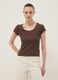 Brown fitted short sleeve cotton stretch T-shirt_2