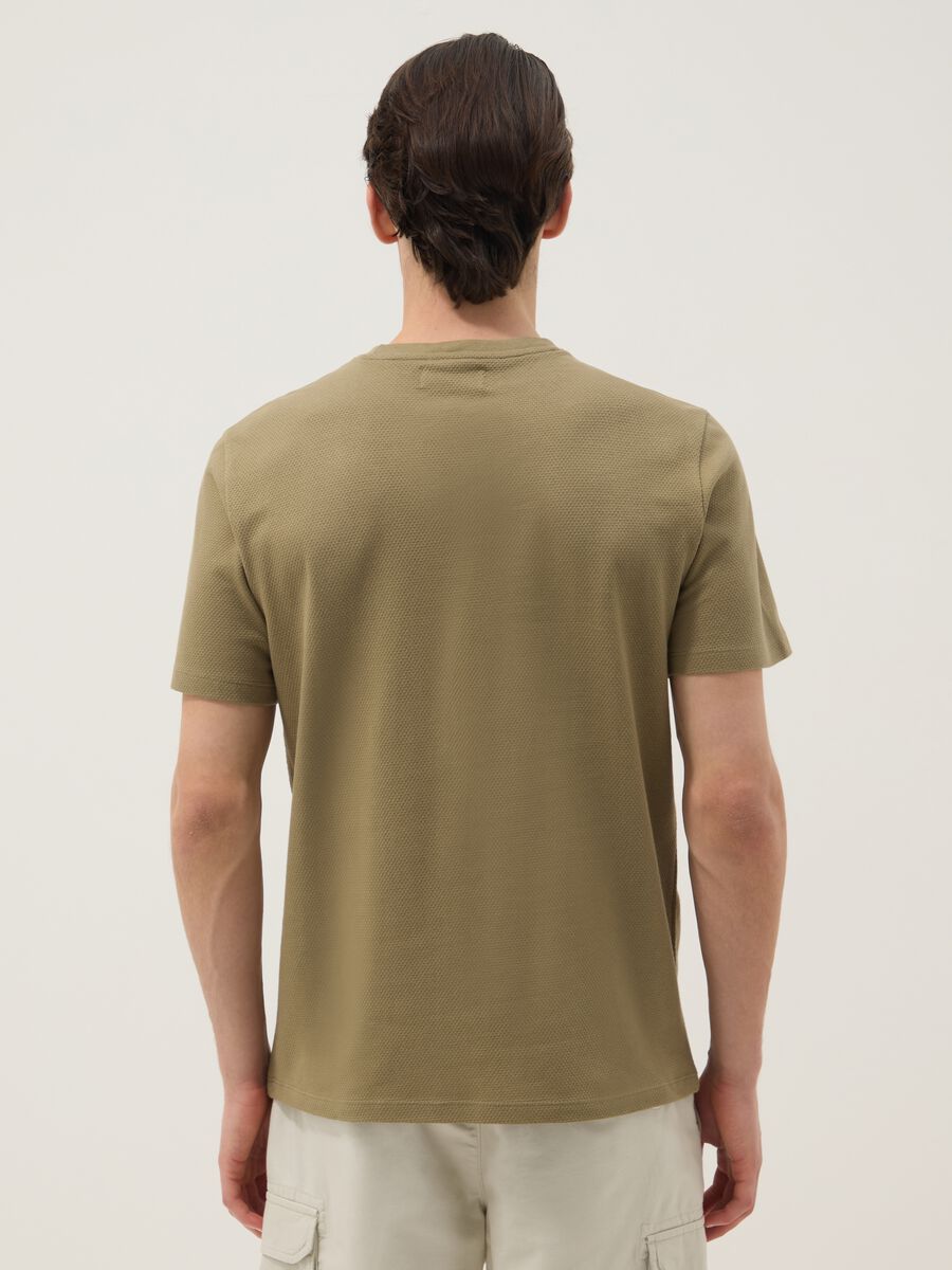 Green pure cotton short-sleeve T-shirt_3
