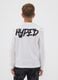 White pure organic cotton T-shirt with "Hyped" print for boys_2