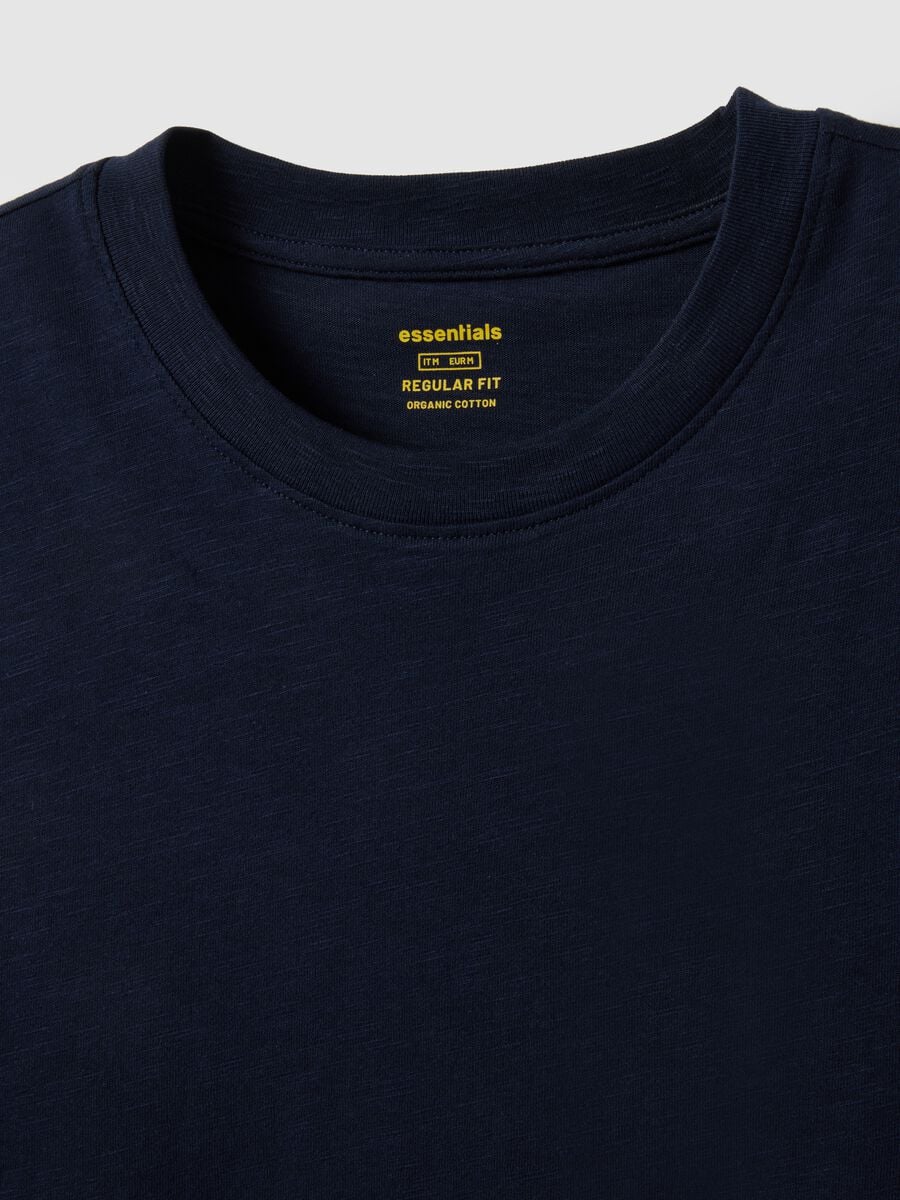 Camiseta azul de algod&oacute;n puro, ajuste regular_5