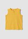 Yellow pure cotton vest top with buttons_0
