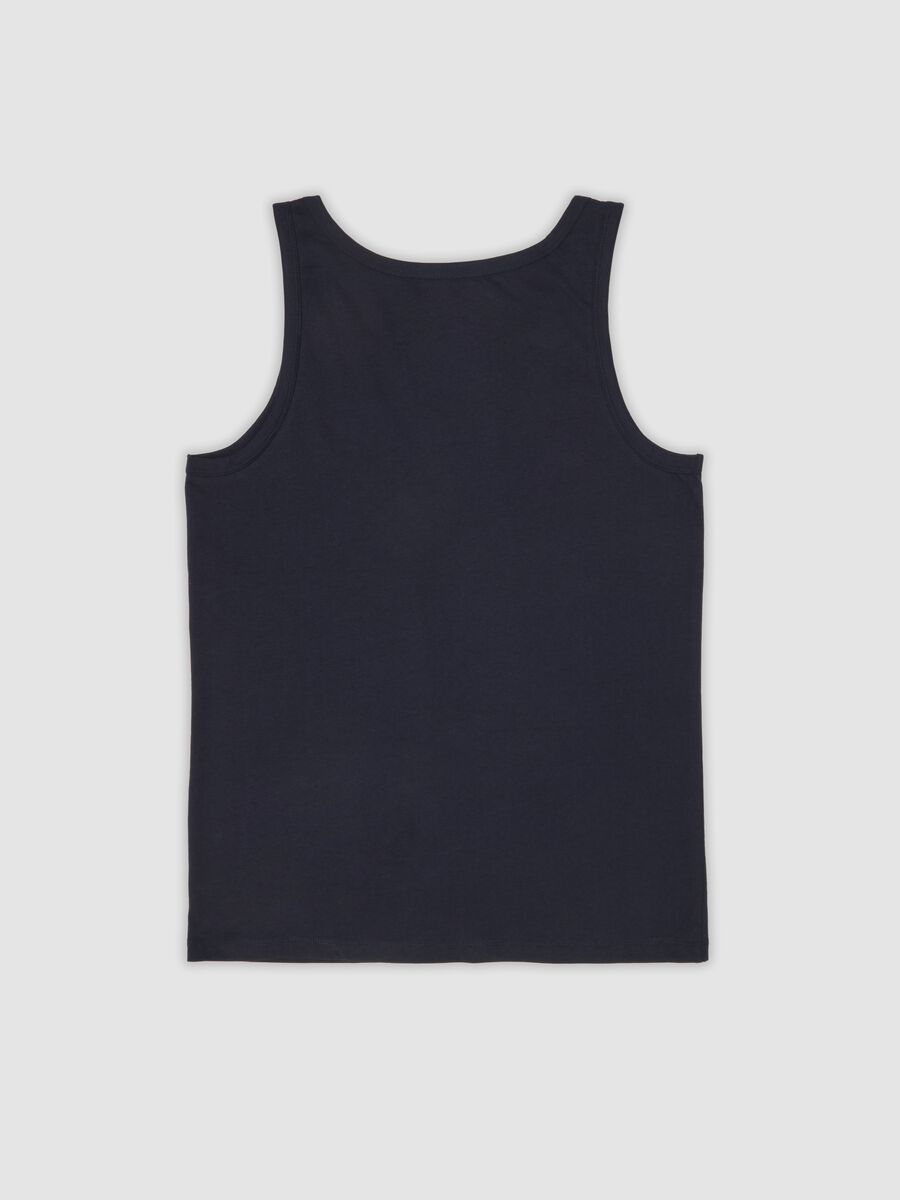 Blue regular-fit vest in pure organic cotton_1