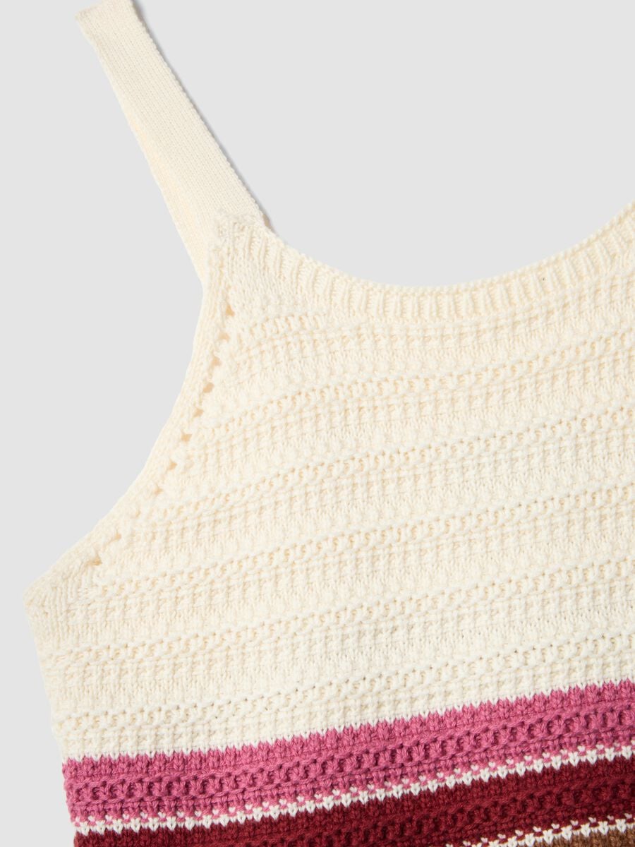 Eng anliegendes, mehrfarbig gestreiftes Stricktop aus reiner Baumwolle_5