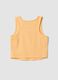 Orange fitted stretch cotton girls&rsquo; vest top with embroidery_4