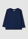 T-shirt azul-marinho em algod&atilde;o org&acirc;nico com gola redonda_0