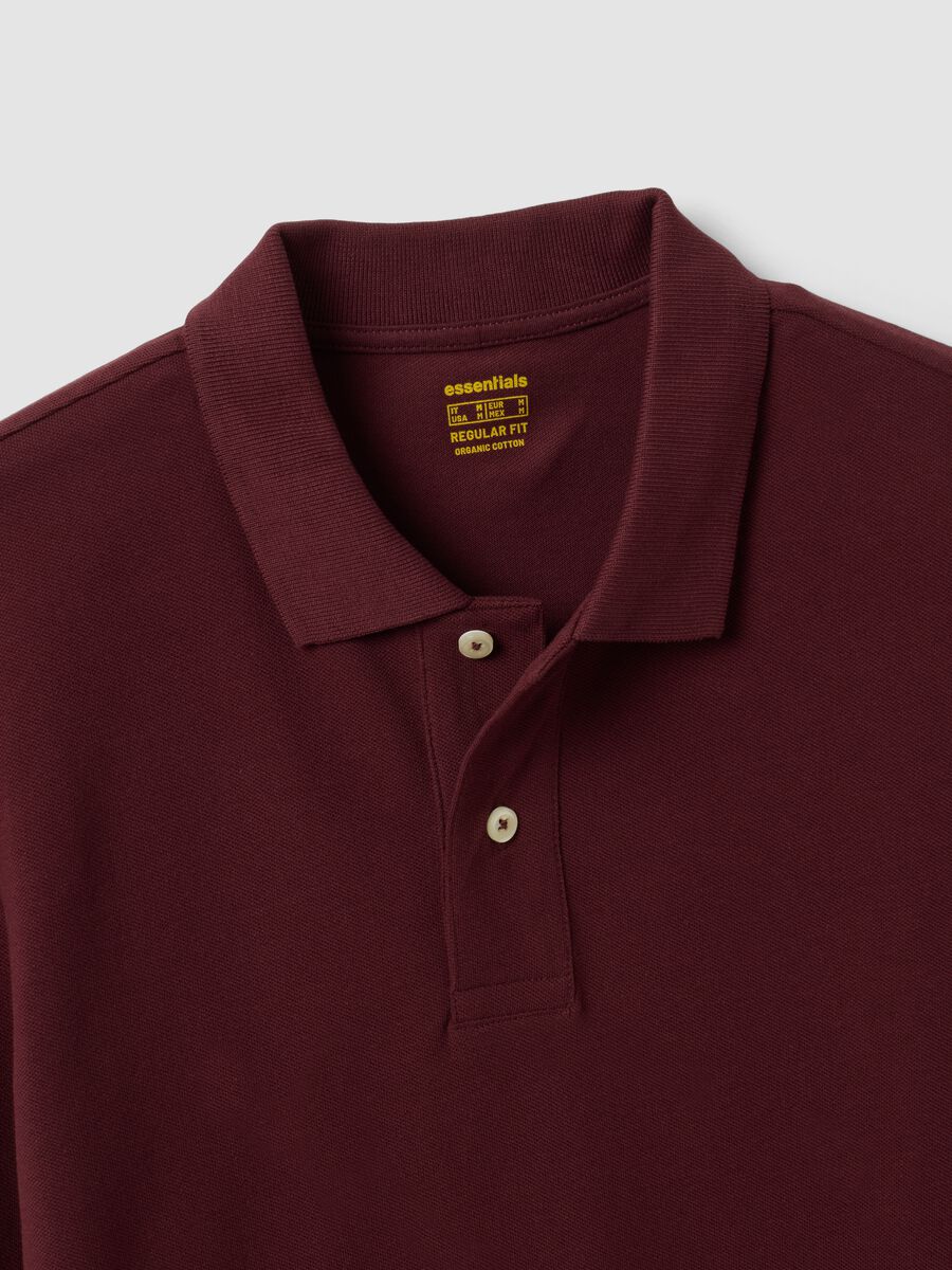 Men&rsquo;s red long-sleeve organic cotton piqu&eacute; polo shirt, regular fit_5