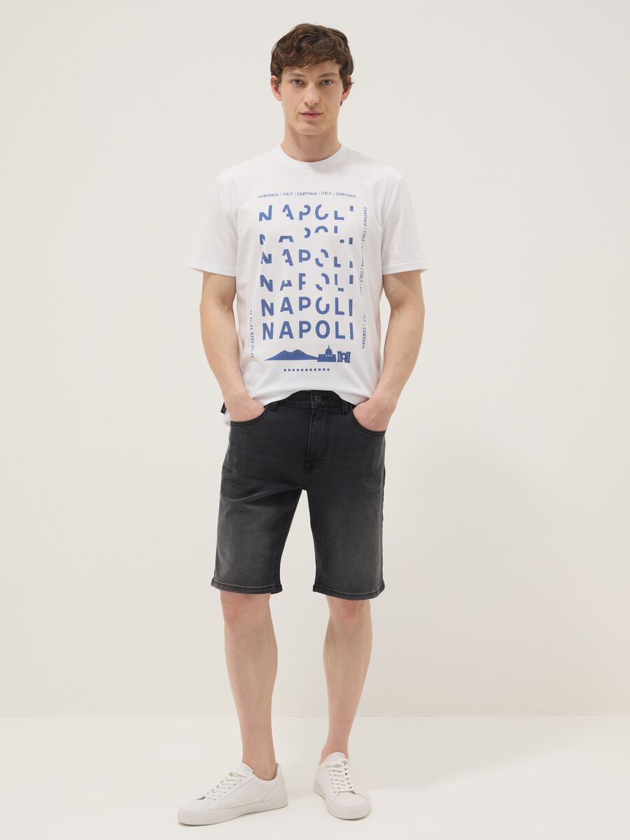 Wei&szlig;es T-Shirt aus reiner Baumwolle mit kurzen &Auml;rmeln, Regular Fit_1