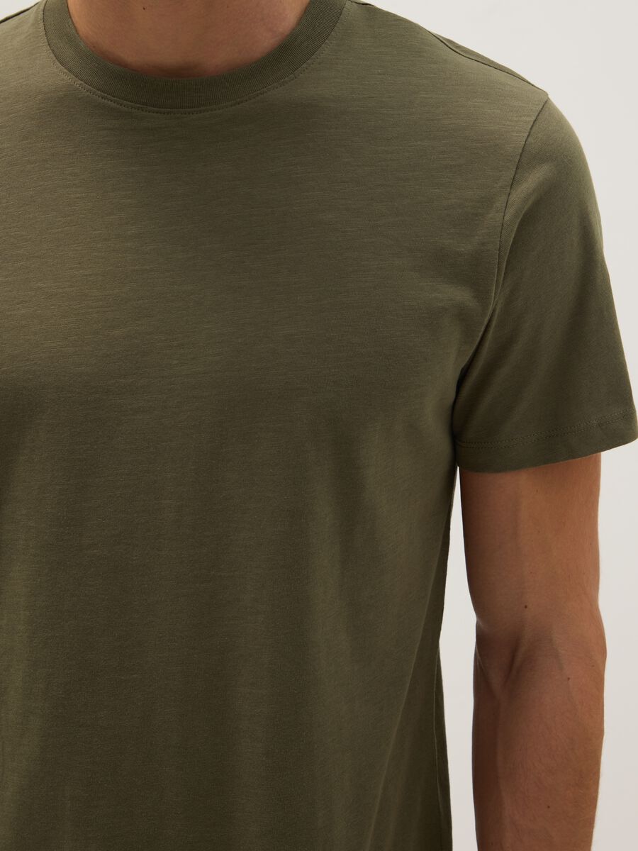 Regular fit green pure cotton t-shirt_3