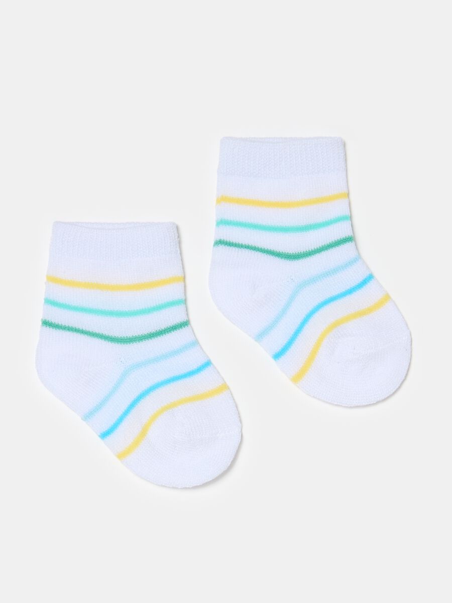 Two-pair pack cotton socks with design_1