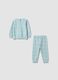 Pigiama azzurro in puro cotone organico con fantasia per neonata_1