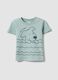 Light blue pure cotton regular fit t-shirt for kids with dog print_0
