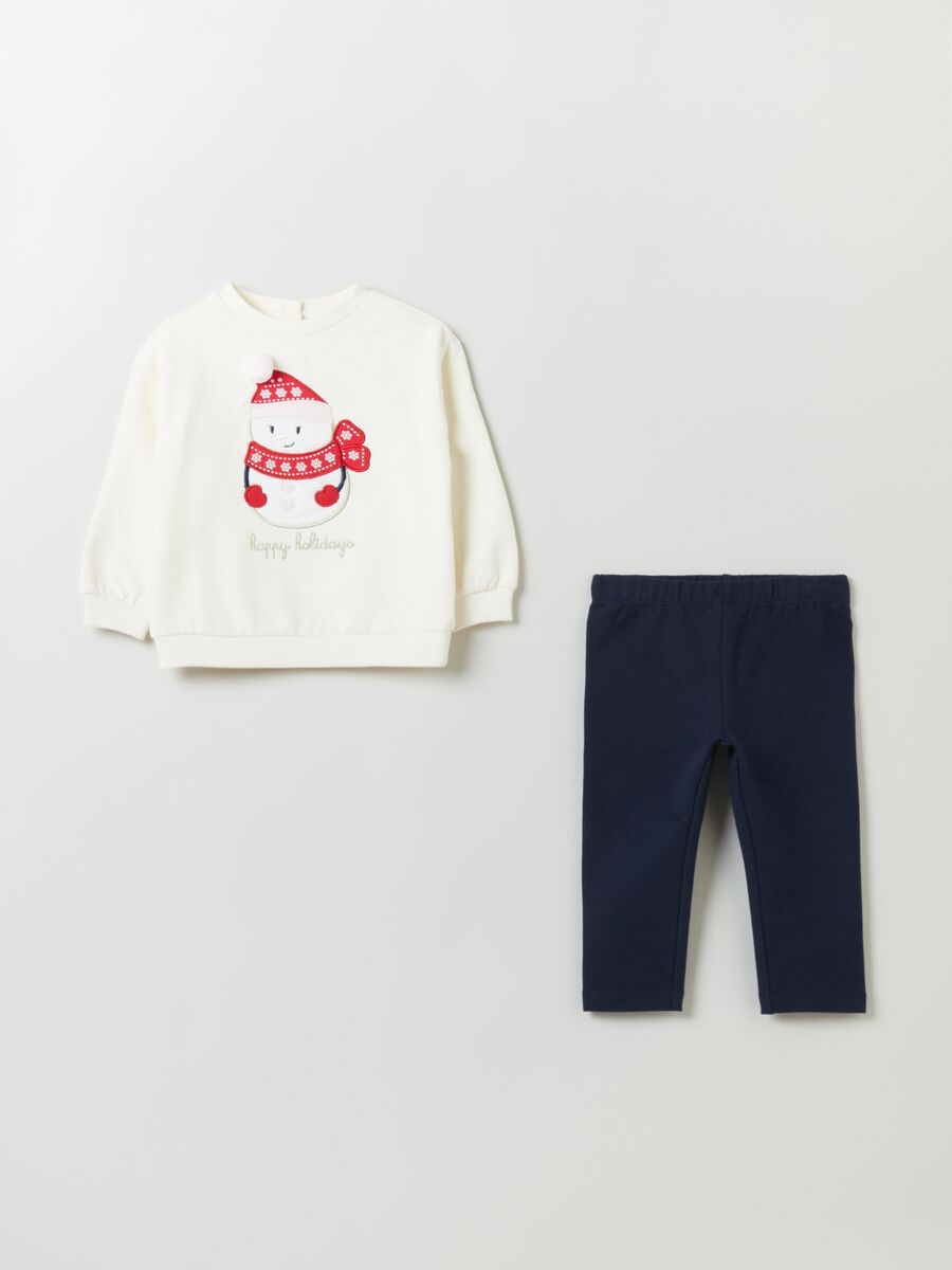 Jogging set with snowman embroidery_0