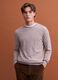 Beige pure merino wool crew-neck jumper, regular fit_0