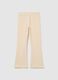Girls' Beige Stretch Cotton Flare Treggings_0