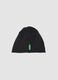 Black stretch cotton beanie hat with Minecraft embroidery for boys_1