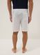 White cotton and linen blend pyjama shorts, regular fit_2