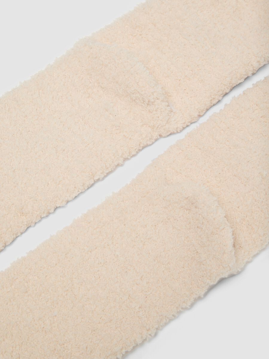 Beige stretch-fabric socks with reindeer motif_2