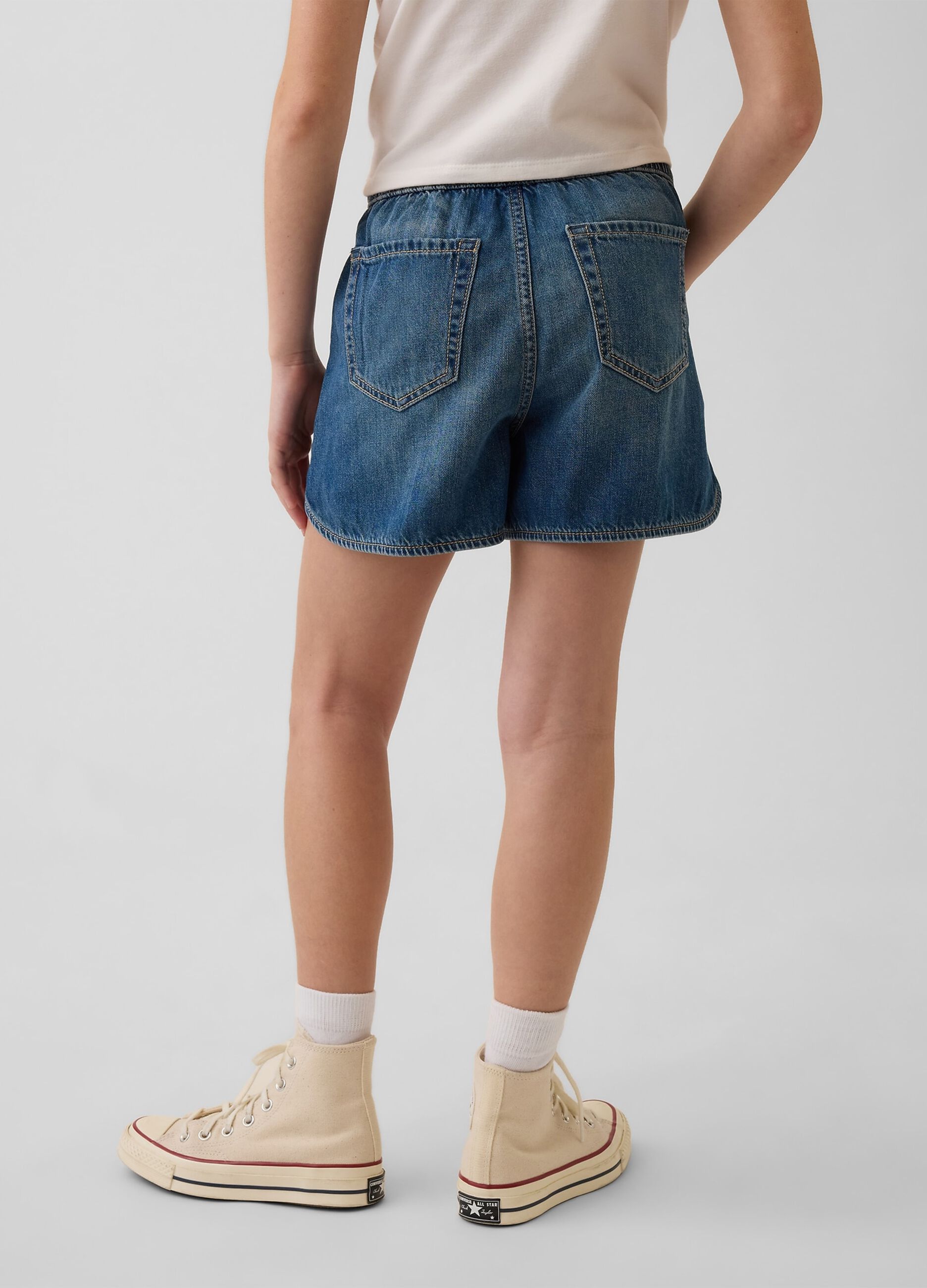 Pure cotton denim shorts