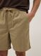 Beige regular-fit pure cotton shorts_3