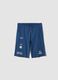 Boys&rsquo; regular-fit blue pure cotton shorts with prints_3