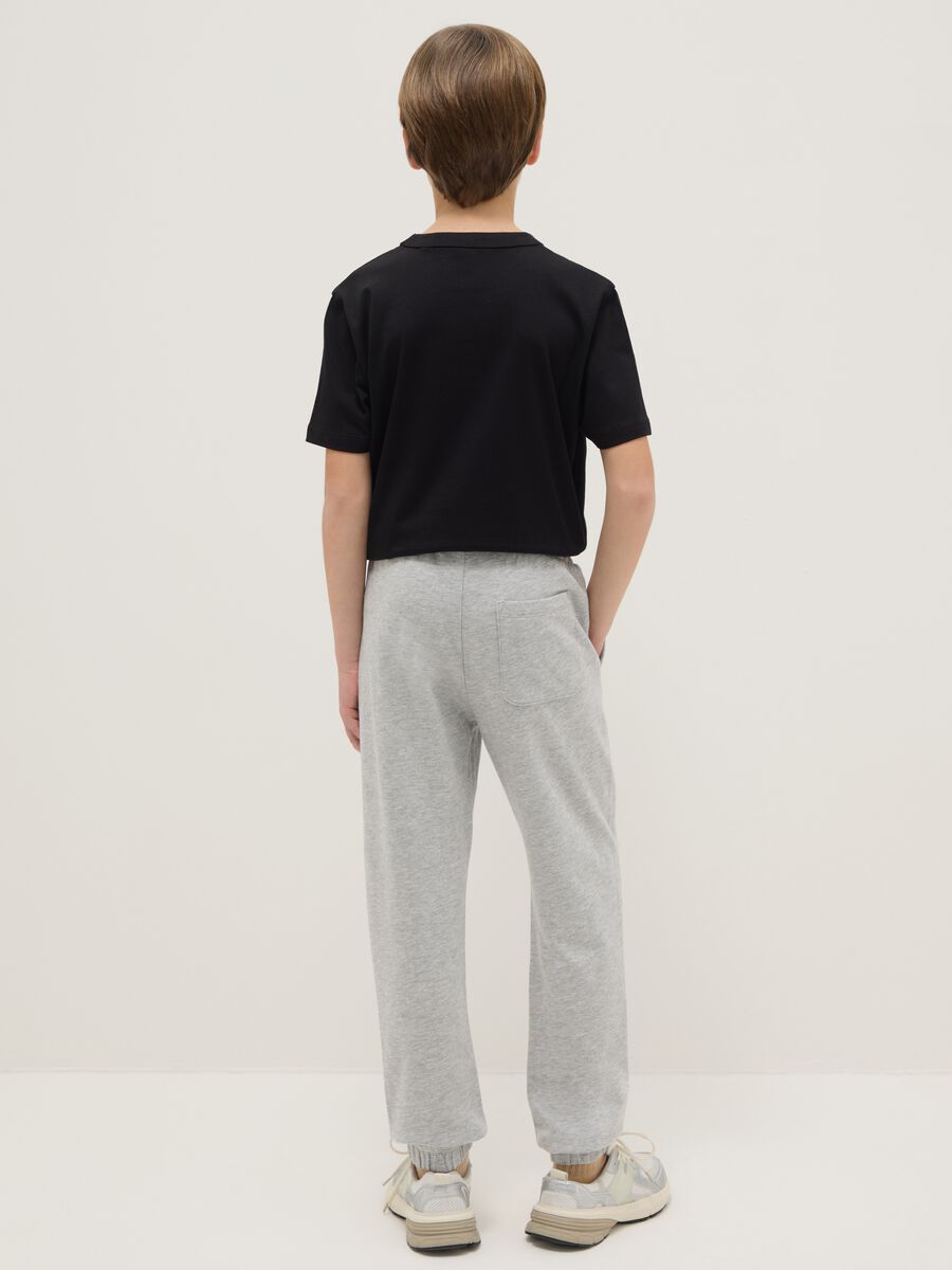Boy's grey jogger trousers in pure cotton regular fit_1