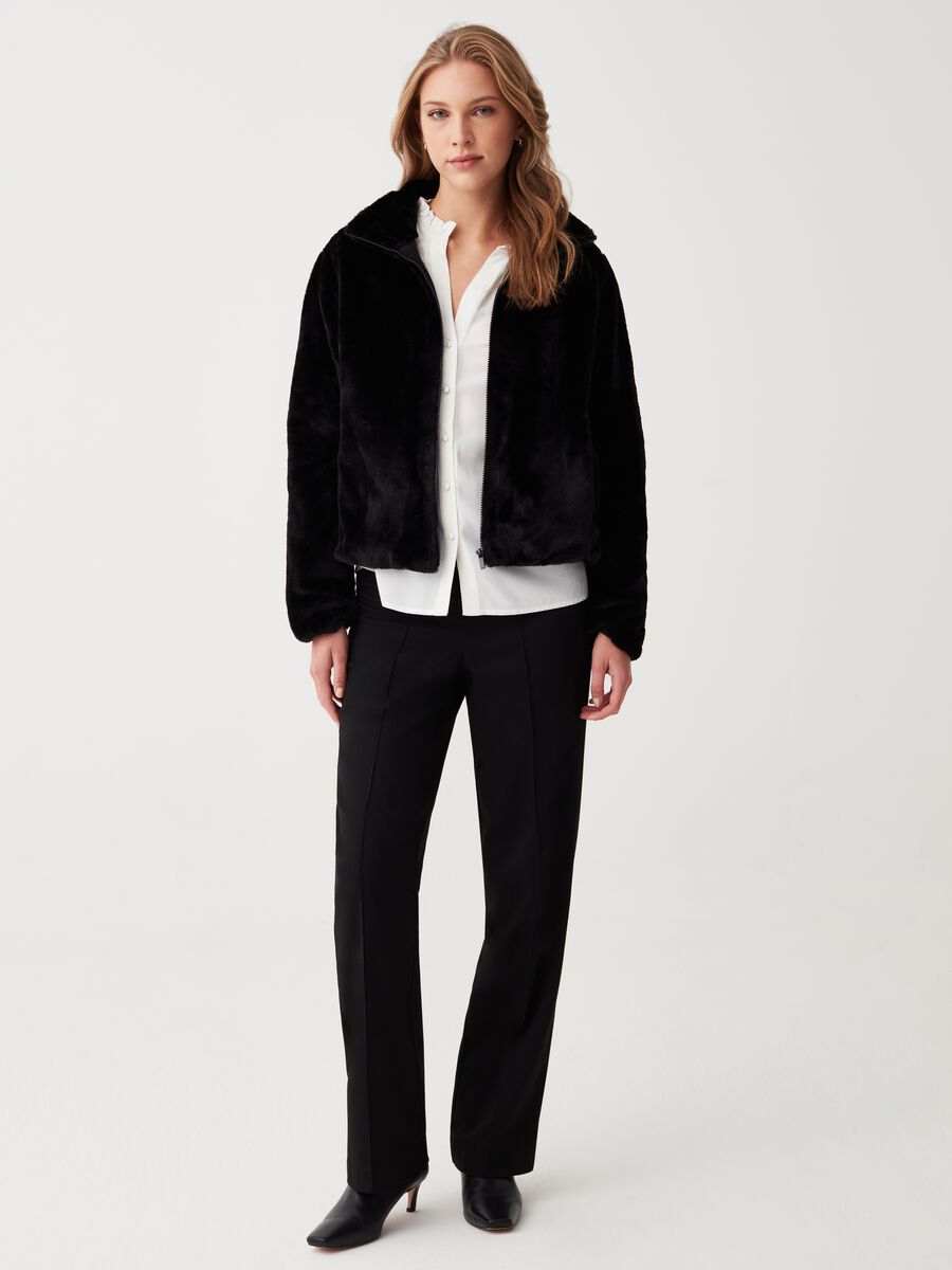 Full-zip jacket in faux fur_0