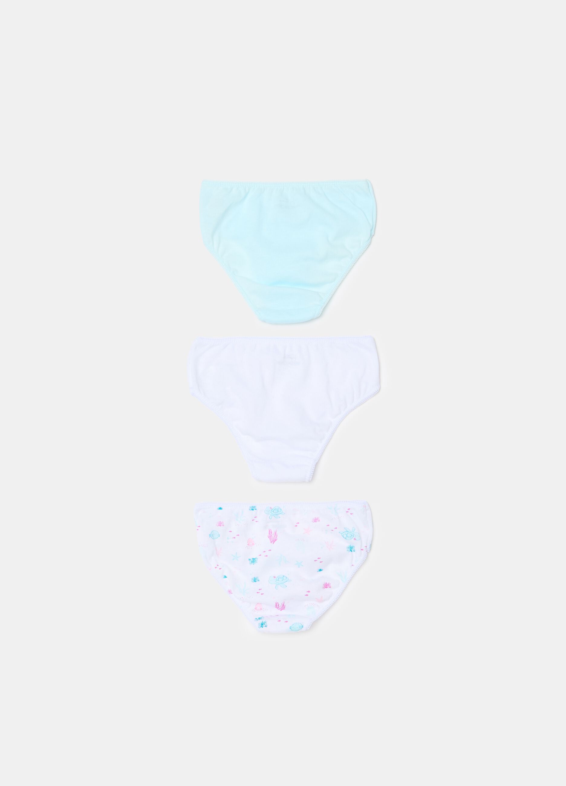Three-pack briefs in organic cotton with bow