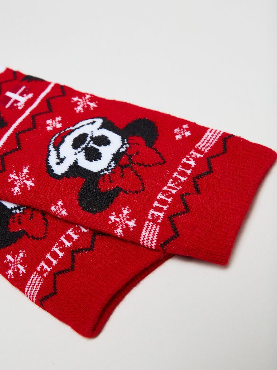 Slipper socks with Christmas Minnie Mouse design_2