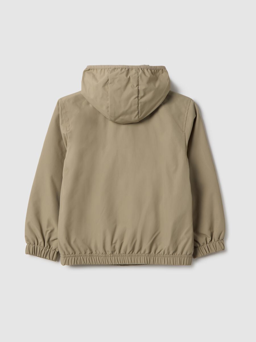 Boys' beige regular fit jacket with full zip and hood_1