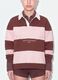 Sweatshirt castanha &agrave;s riscas em mistura de algod&atilde;o com colarinho, corte relaxed_3