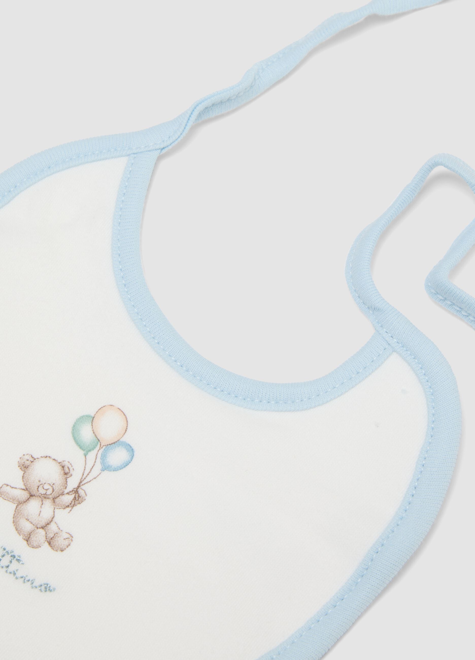 2er-Pack blaue und gelbe Baby-L&auml;tzchen aus reiner Bio-Baumwolle mit Prints